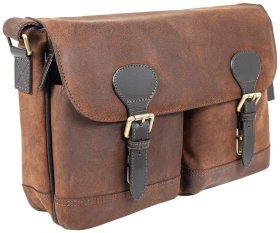 Мужская сумка мессенджер из винтажной кожи для ноутбука до 15&quot; Ashwood Edward коричневого цвета 95448