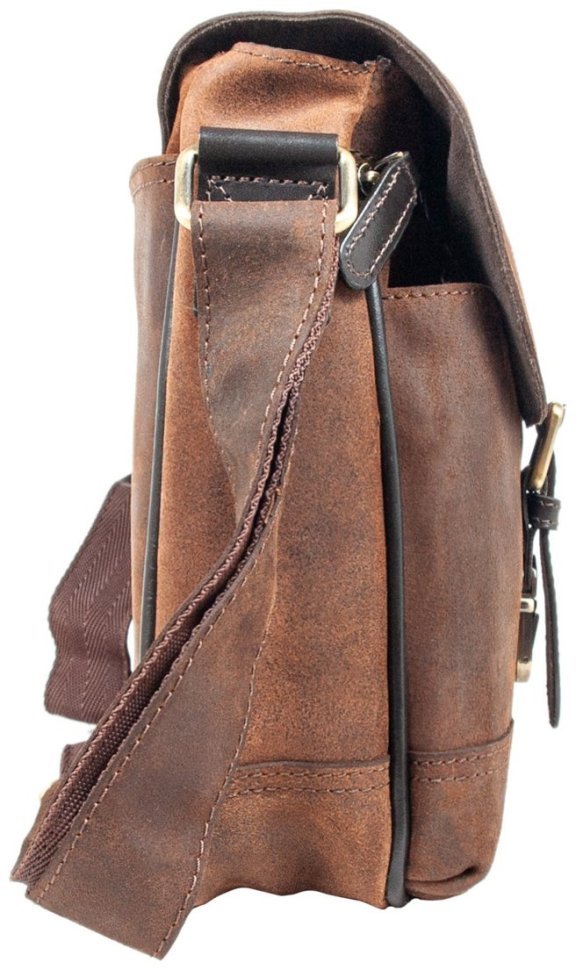 Мужская сумка мессенджер из винтажной кожи для ноутбука до 15" Ashwood Edward коричневого цвета 95448 фото №3 Мужская сумка мессенджер из винтажной кожи для ноутбука до 15" Ashwood Edward коричневого цвета 95448 modnotak фото №3