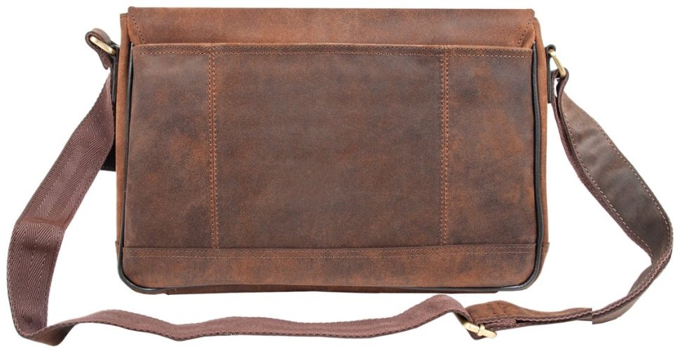 Мужская сумка мессенджер из винтажной кожи для ноутбука до 15" Ashwood Edward коричневого цвета 95448 фото №4 Мужская сумка мессенджер из винтажной кожи для ноутбука до 15" Ashwood Edward коричневого цвета 95448 modnotak фото №4