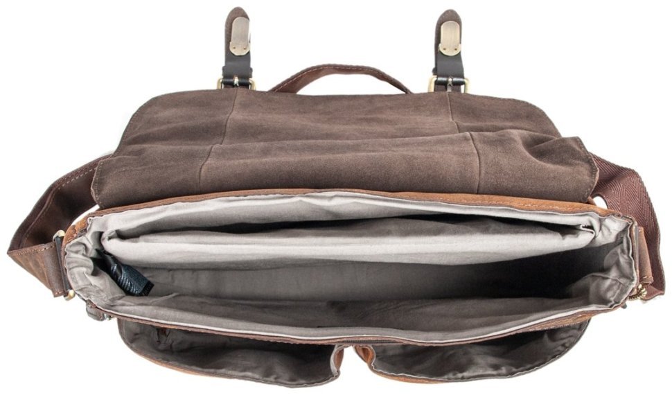 Мужская сумка мессенджер из винтажной кожи для ноутбука до 15" Ashwood Edward коричневого цвета 95448 фото №8 Мужская сумка мессенджер из винтажной кожи для ноутбука до 15" Ashwood Edward коричневого цвета 95448 modnotak фото №8