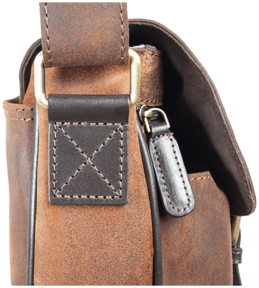 Мужская сумка мессенджер из винтажной кожи для ноутбука до 15" Ashwood Edward коричневого цвета 95448 фото №9 Мужская сумка мессенджер из винтажной кожи для ноутбука до 15" Ashwood Edward коричневого цвета 95448 modnotak фото №9