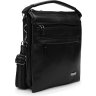 Черная мужская сумка-барсетка из гладкой кожи с ручкой и плечевым ремнем Ricco Grande (21387) - 1