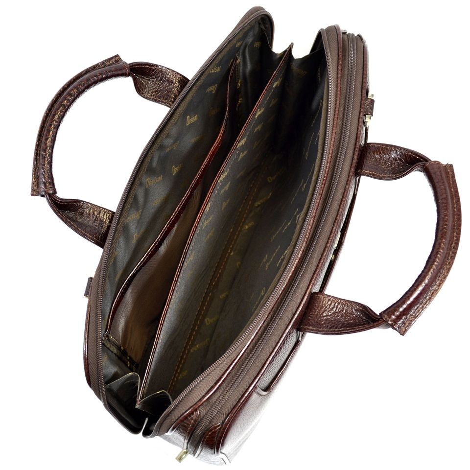 Ділова шкіряна сумка з ручками і ременем на плече Desisan (11634)