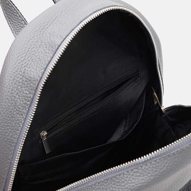 Функціональний жіночий рюкзак середнього розміру із натуральної шкіри сірого кольору Ricco Grande (21312)