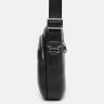 Удобная мужская кожаная сумка-планшет на плечо черного цвета Ricco Grande (19276) - 4