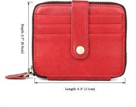 Женская компактная визитница из натуральной кожи красного цвета Vintage (2414959)