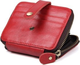 Женская компактная визитница из натуральной кожи красного цвета Vintage (2414959)