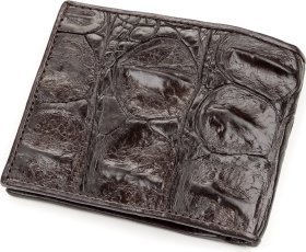 Небольшое мужское портмоне из кожи крокодила коричневого цвета CROCODILE LEATHER (024-18188)