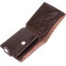 Шкіряне чоловіче портмоне коричневого кольору з хлястиком на кнопці Shvigel (2416443) - 5