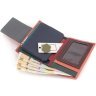 Шкіряний жіночий гаманець рожевого кольору з хлястиком на магніті ST Leather 1767248 - 8