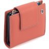 Шкіряний жіночий гаманець рожевого кольору з хлястиком на магніті ST Leather 1767248