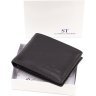Чоловічий шкіряний гаманець чорного кольору із затискачем для купюр ST Leather 1767348 - 7