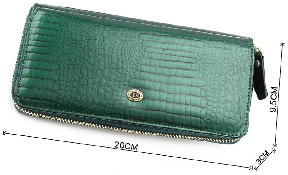 Женский лаковый кошелек на молнии с блоком для карт ST Leather (16326) modnotak фото №3