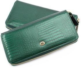 Жіночий лаковий гаманець на блискавки з блоком для карт ST Leather (16326)