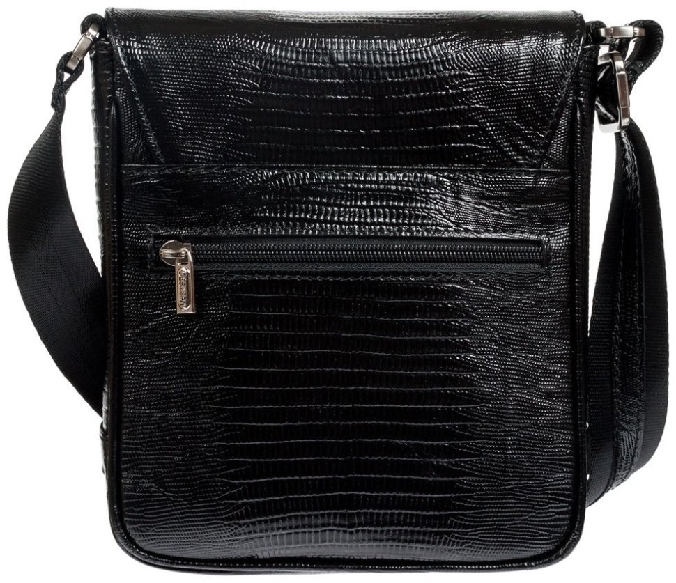 Мужская сумка планшет на клапане с магнитом из натуральной кожи с лазерным тиснением DESISAN 107448 черная фото №2 Мужская сумка планшет на клапане с магнитом из натуральной кожи с лазерным тиснением DESISAN 107448 черная modnotak фото №2