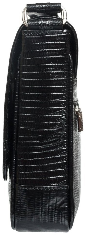 Мужская сумка планшет на клапане с магнитом из натуральной кожи с лазерным тиснением DESISAN 107448 черная фото №3 Мужская сумка планшет на клапане с магнитом из натуральной кожи с лазерным тиснением DESISAN 107448 черная modnotak фото №3