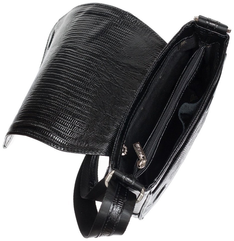 Мужская сумка планшет на клапане с магнитом из натуральной кожи с лазерным тиснением DESISAN 107448 черная фото №5 Мужская сумка планшет на клапане с магнитом из натуральной кожи с лазерным тиснением DESISAN 107448 черная modnotak фото №5