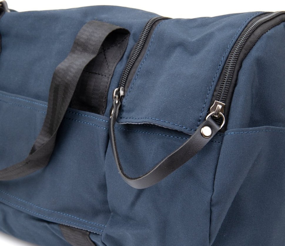 Синяя мужская спортивная сумка из ткани Vintage (20644)
