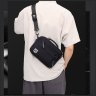 Мужская текстильная горизонтальная сумка-мессенджер черного цвета Confident 77448 - 3