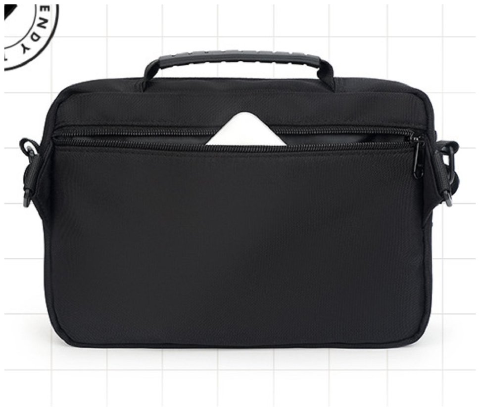 Мужская текстильная горизонтальная сумка-мессенджер черного цвета Confident 77448