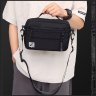 Чоловіча текстильна горизонтальна сумка-месенджер чорного кольору Confident 77448 - 11