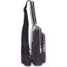 Чоловіча шкіряна вертикальна сумка-слінг чорного кольору HT Leather 67748 - 2
