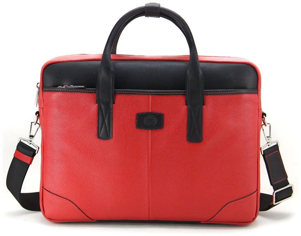 Красная женская сумка из натуральной кожи для ноутбука до 15 дюймов Tom Stone 77748