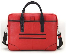 Червона жіноча сумка з натуральної шкіри для ноутбука до 15 дюймів Tom Stone 77748