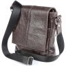 Маленькая мужская сумка через плечо из коричневой кожи SHVIGEL 2400979 - 1