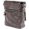 Маленькая мужская сумка через плечо из коричневой кожи SHVIGEL 2400979 - 4