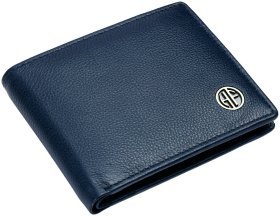 Чоловічий шкіряний гаманець без застібки з монетницею Hammonds Flycatcher HF594 синього кольору 108048