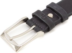 Кожаный ремень из серого нубука Grande Pelle (33104)