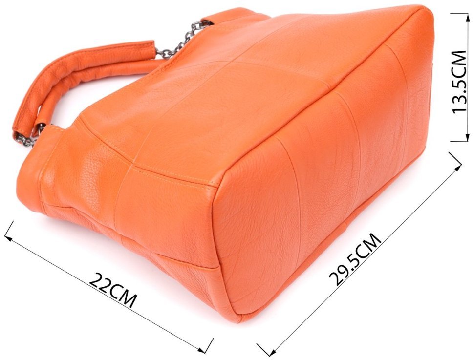 Яркая женская сумка на каждый день из фактурной кожи через плечо Vintage 98148 оранжевого цвета modnotak фото №3