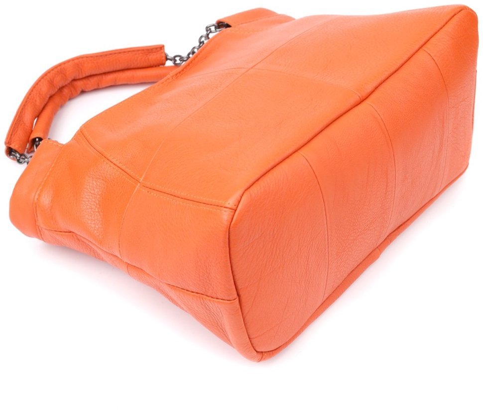 Яркая женская сумка на каждый день из фактурной кожи через плечо Vintage 98148 оранжевого цвета modnotak фото №7