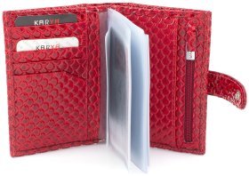 Кожаная обложка красного цвета с тиснением в виде капельки KARYA (440-122)