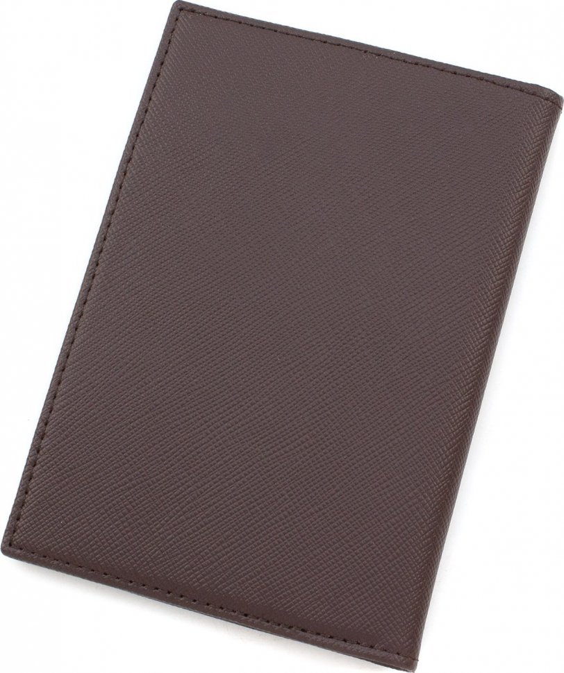 Практичная кожаная обложка на паспорт в коричневом цвете KARYA (094-36)