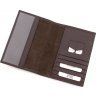 Практична шкіряна обкладинка на паспорт в коричневому кольорі KARYA (094-36) - 5