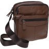 Мужская наплечная сумка коричневого цвета с двумя отделениями Borsa Leather (22080) - 1