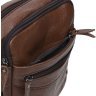 Мужская наплечная сумка коричневого цвета с двумя отделениями Borsa Leather (22080) - 5