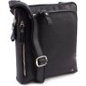 Чоловіча чорна сумка на плече з гладкої шкіри високої якості Visconti Roy 68748 - 5