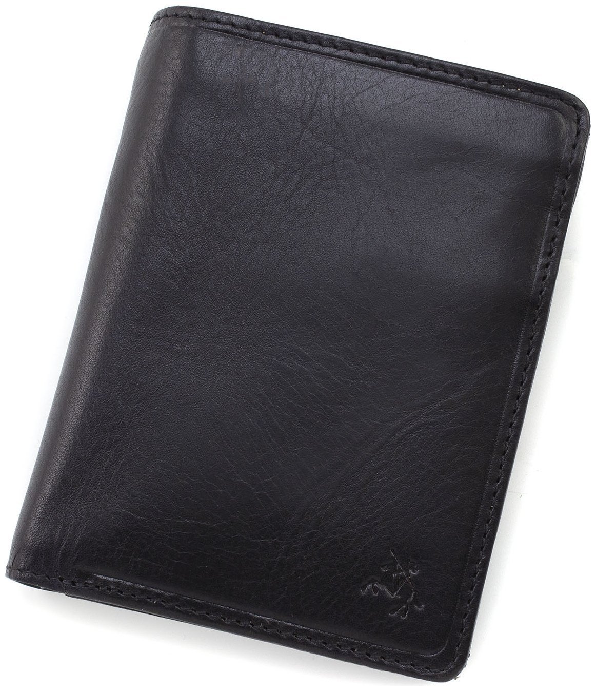 Вертикальное мужское портмоне из высококачественной кожи черного цвета без застежки Visconti Lucca 68948