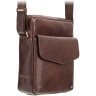 Середня чоловіча сумка на плече із високоякісної шкіри коричневого кольору Visconti Vesper 69148 - 7