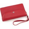 Красный женский кошелек-клатч из натуральной кожи с клапаном на кнопке ST Leather (14030) - 3