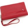 Червоний жіночий гаманець-клатч з натуральної шкіри з клапаном на кнопці ST Leather (14030) - 4