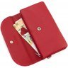 Червоний жіночий гаманець-клатч з натуральної шкіри з клапаном на кнопці ST Leather (14030) - 5