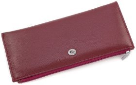 Тонкий женский кошелек из фактурной кожи в цвете бордо ST Leather (15378)