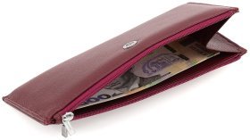Тонкий женский кошелек из фактурной кожи в цвете бордо ST Leather (15378)