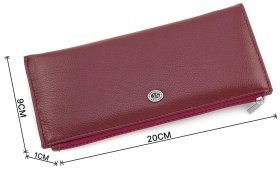 Тонкий женский кошелек из фактурной кожи в цвете бордо ST Leather (15378)
