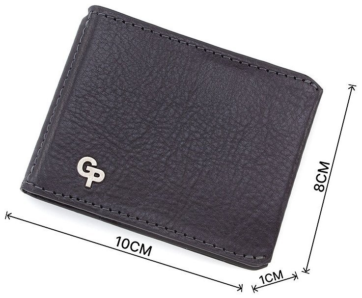 Тонкий чоловічий зажим з натуральної шкіри без монетниці Grande Pelle (15464) modnotak фото №3