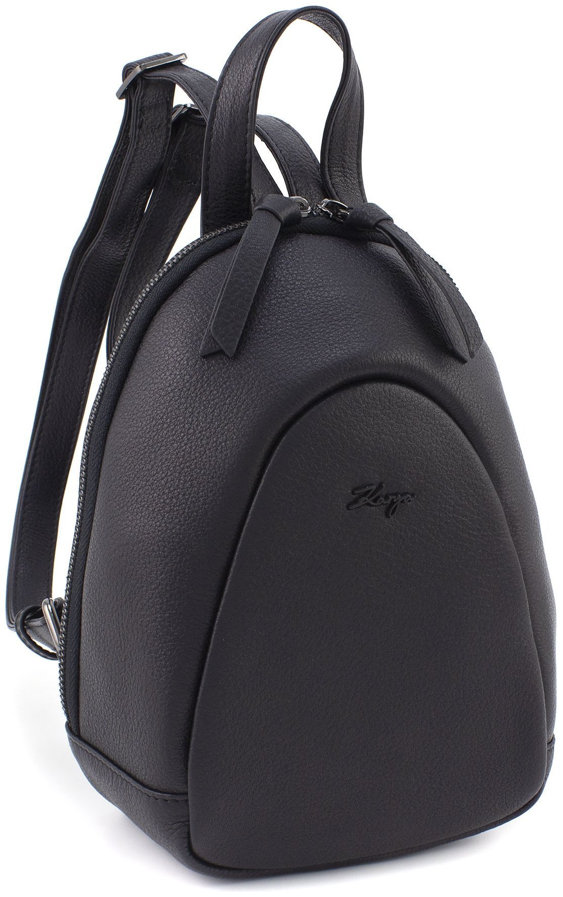 Черный женский рюкзак маленького размера из натуральной кожи флотар KARYA 69748